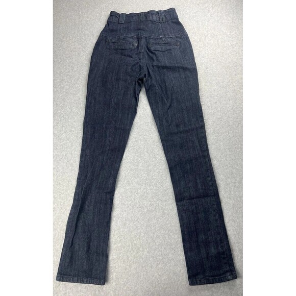 Forever 21 Jeans Slim Straight Dark Wash Denim High Waist Corset Twee - Picture 3 of 12